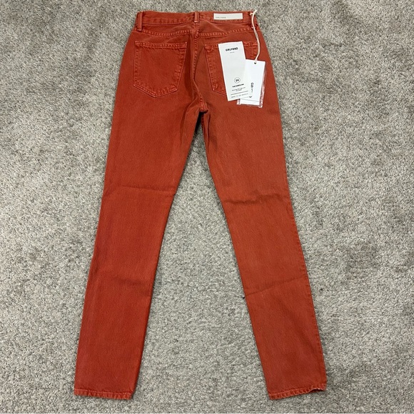 GRLFRND The Karolina Jeans Women’s 24 Button Fly Red Skinny High Rise New NWT - Picture 3 of 12